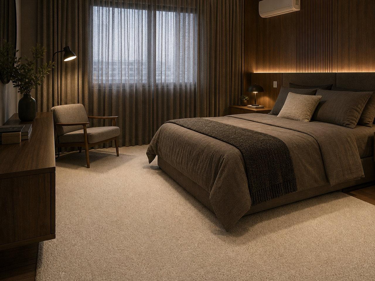 Carpete para Quarto em projeto Tabacow
