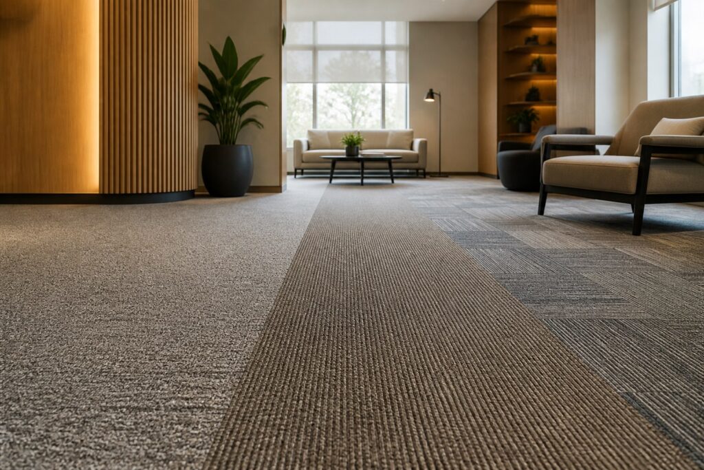 tipos de carpete em ambiente contemporâneo elegante