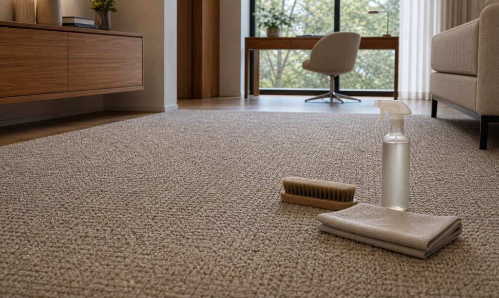 produtos para limpar carpete em ambiente contemporâneo elegante