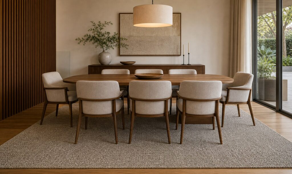sala de jantar decorada em sala de jantar contemporânea