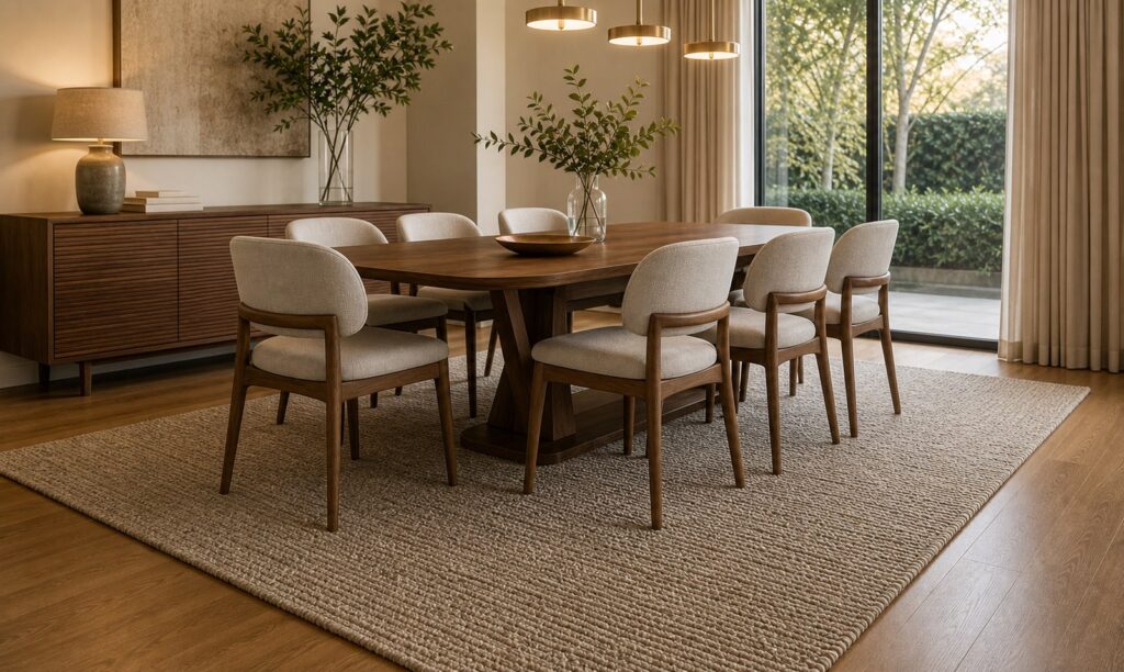decoração da sala de jantar em sala de jantar contemporânea
